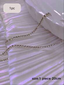 1pc 20cm Rhinestone Nail Chain, Minimalist Japanese Style Nail Jewelry, Super Shiny Silver Color Rhinestone Nail Chain, Nail Claw Chain, Color Retaining, Trimmable Nail Jewelry Chain For Finger Nail Decoration Nails Nail Supplies - Multicolor - View 5