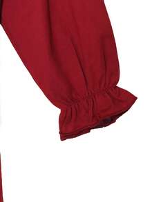 2pcs Muslim Girls Long Sleeve Dress + Headscarf Set