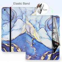 Case For IPad (A16) 11th Generation 11 Inch 2025, IPad 10th Generation Case 10.9 Inch 2022 Flip Stand Auto Sleep Cover With Pencil Holder & Pocket, Blue Marble,BlueMarble - 藍色大理石 - 查看 6