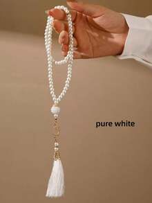 1件装 - Muse 祈祷念珠 99颗 6毫米玻璃仿珍珠流苏手链 中东时尚挂饰、服饰配件、斋月、新年礼物 - 彩色 - 查看 6