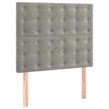 vidaXL Boxspringbett Mit Matratze, Hellgrau, 90x200 Cm, Samt - Grigio - Visualizzare 6