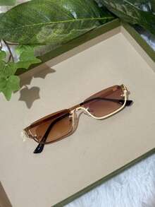 Stylish New Metal Sunglasses With A Half-Frame Design For Outdoor Use, For Men And Women. - 漸層 - 查看 1