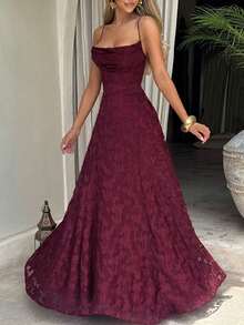 Vestido de cóctel elegante de mujer de unicolor con espalda descubierta y lazo