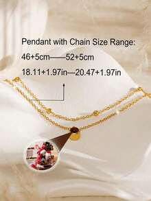 Kalung Proyeksi Rantai Ganda Kustom, Kalung Berlapis Foto Kustom, Kalung Foto, Perhiasan Kenangan, Hadiah untuk Sahabat Terbaik di Hari Ulang Tahun, Halloween, Natal - MultiWarna - View 11