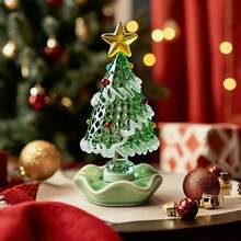 Christmas Glass Creative Small Christmas Tree Ornaments, Ceramic Popular-Shaped Small Gourd Ornaments(Random Color)