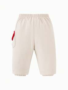 mini bala Young Boys' Thermal Lined Pants – Warm Winter Trousers With Cute Patch Pocket, Elastic Waist - Light Khaki - View 5