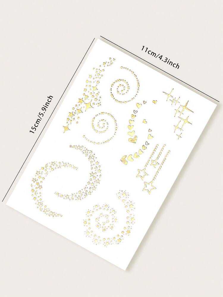 Tattoo Sticker, 1 Sheet Star Pattern Temporary Tattoos For Women, Star Tattoo Stickers Adults, Fake Tattoos That Look Real, For Women And Girls