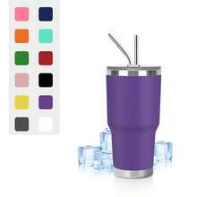 1 taza de viaje de acero inoxidable de 20 oz, termo aislado con vacío,   sin carga - Ideal para bebidas frías y calientes, regalo perfecto para Navidad y Halloween, taza de viaje para café - Verde - Ver 5