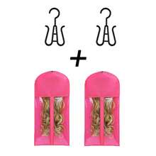 2个无纺布假发收纳袋，防尘包装袋，假发挂钩，假发支架，适用于各种角色扮演配件 - 彩色 - 查看 10