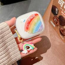 可爱彩虹笑脸吊坠，适用于 Redmi Buds 6 Lite 无线蓝牙耳机、Redmi Buds 5pro/6 Pro 蓝牙耳机保护套、Buds 5/6s/6/7s/Buds 6Play/4lite 保护壳，创意透明防摔少女风设计 - 彩虹笑臉+掛飾 - 查看 17