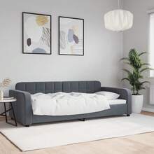 vidaXL Tagesbett Dunkelgrau 90x200 Cm Samt - Grey - View 1
