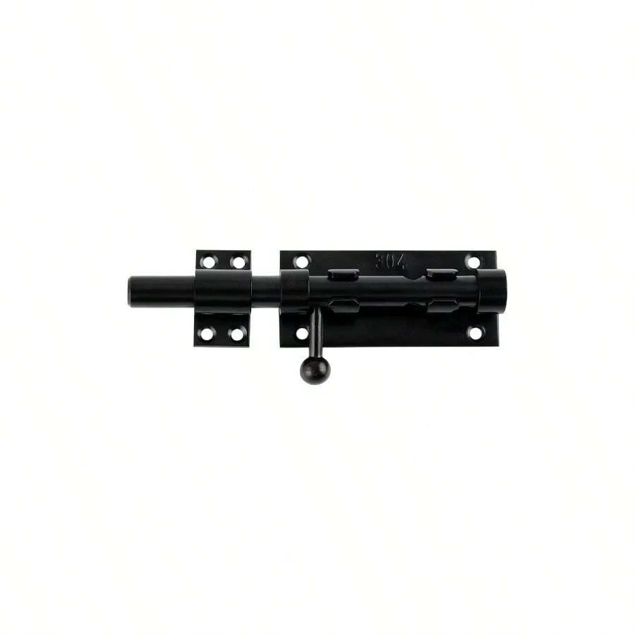 6 Inch Slide Bolt, Thickened SUS304 Stainless Steel Gate Heavy Door Lock, Black Bolt Outdoor Fence, Wooden Fence, Shed Doors - 6 Inch + Black - View 1