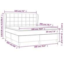 vidaXL Boxspringbett mit Matratze, schwarz, 180x200 cm, Stoff - nero - Visualizzare 7