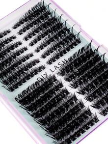 60D+80D/80D+100D Fluffy Eyelash Extension Set, Cluster Lashes For Length & Curl, 252 Pcs Delicate Single Lashes Set