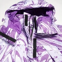 Adidas Áo khoác có mũ trùm đầu thoải mái, rộng rãi, thoáng khí dành cho nữ HG6899, Thu/Đông - Trắng/Tím chuyển màu/Tím sáng - Xem 3