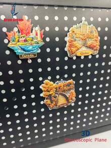 1个3D立体浮雕冰箱贴，蒙特利尔和魁北克城风景纪念品，旅行纪念礼品，创意家居装饰，磁性贴纸装饰，独特旅行收藏品，精致旅行纪念品，适合家居和办公室装饰