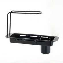 Elegant Design, Expandable Stainless Steel Kitchen Sink Organizer – Draining Rack With Sponge Holder, Suitable For All Sinks - màu đen - Xem 8