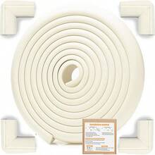 Proof  And Edges Protector 8.2ft (Large 7.5ft Edge+4 Corner Guard), Fireplace Proofing Bumper, Heavy-Duty Soft NBR Foam Edge Corner Protector For Furniture Table, Childsafe/Pre-Taped - trắng - Xem 8