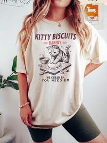 Funny Kitty Biscuits Bakery Shirt, We Knead Em You Knead Em Shirt, Cat Owner Tee, Cu - White - View 1