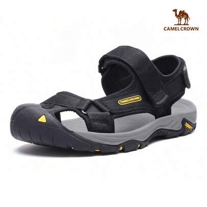CAMEL CROWN 男士防水徒步凉鞋，闭趾涉水凉鞋，运动凉鞋，适合夏季户外活动、海滩和涉水穿着