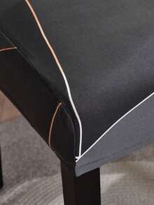 2/4/6pcs Printed Stretch Chair Covers, Living Room Dining Table Chair Protector, Home Decor Seat Covers - Black - View 6
