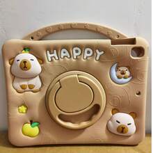 Capybara旋转支架平板电脑保护套,适用于Mini/5/6/7/8/9/10/11/Air/Pro/A9 A9plus,经济耐用,防污防摔,节日礼物 - 棕色 - 查看 18