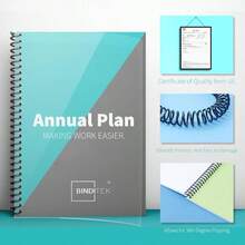 Binditek 100 Pack Plastic Spiral Binding Coils, 16mm(5_8"), 140 Sheet Capacity, 4:1 Pitch, Black, 48 Loops, For Letter Size, For Students And Coworkers - ColorH - 查看 4