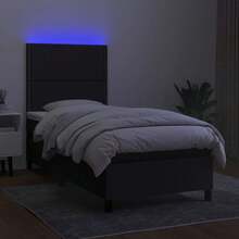 vidaXL Letto a molle con materasso e LED, nero, 100x200 cm, tessuto - nero - Visualizzare 4
