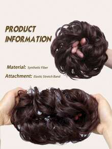 Multicolor Messy Bun Hair Pieces Wavy Curly Hair Pieces Synthetic Bun Ponytail Hair Extensions Thick Bun Hair Pieces Women 8 Inch ,Hair Elastics ,Hair Rubber Bands ,Scrunchies ,Hair Rope ,Elastic Hair Tie Head Accessories - Multicolor - View 2