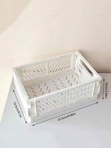 1pc Mini/Large Foldable Plastic Storage Basket, Desktop Collapsible Storage Box, Student Stationery Organizer Shelf, Small Item & Cosmetic Storage Basket, Stackable - Multicolor - View 19