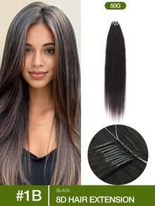 50g 8D Nano Bead Hair Extensions, Invisible Seamless Micro Ring Real Human Hair Extensions, Micro Bead Straight Hair Extensions, Invisible Mini Silicone Bead Easy To Install, Natural Straight, Perfect For Length Adding And Natural Straight Hair Texture Creation - Multicolor - View 45