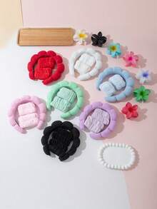 Women's New Sponge Cloud Headband - Made Of Soft High-Density Sponge And Breathable Fabric, With Wide Elastic Design And Non-Slip Silicone Lining, Adorable 3D Cloud-Shaped Headband Details, Available In Various Pink, Blue, White, And Beige Colors, Simple Solid Color Patterns With Exquisite Texture. Hair Band, Hair Hoop Hairband Beauty Home Hair Accessories - Multicolor - View 6