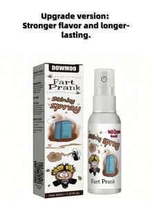 1瓶装放屁喷雾，愚人节恶作剧之王！万圣节终极氛围制造者！喷洒在密室逃脱或派对过道的角落；诡异的气味与黑暗的场景相结合，将最大限度地增强沉浸式恐怖感，即使是胆小的人也会瞬间崩溃。