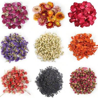 1pc 10g/180g/300g Dried Jasmine, Lavender, Rose Petals, Suitable For Festivals, Romantic Weddings, Confetti, Home Fragrance, Bath & Shower, Soap & Candle Making, Party & Wedding Decorations, DIY Crafts