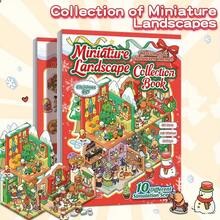 1 Set de Libro de Pegatinas 3D de Navidad y Halloween, incluye 10 escenas + 12 elementos decorativos, pegatinas de paisaje en miniatura 3D, pegatinas de escenas DIY para adultos, pegatinas educativas, scrapbooking, adecuado para oficina, ocio o entretenimiento DIY de vacaciones, Halloween, Pascua, Navidad, material duradero, artesanía de bellas artes, suministros hechos a mano, regalo de Año Nuevo