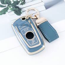 1个时尚汽车钥匙扣套，适用于宝马1系、3系、5系、7系、X1、X3、X4、X5、F10、F15、F16、F20、F30、F18、F25、M3、M4、E34 - D款 - 查看 5