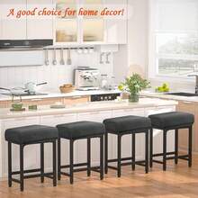 Levoberg Bar Stool Cover Rectangle Stretch Counter Height Barstool Slipcovers Rectangular Vanity Stool Cover Kitchen Counter Saddle Seat Cover For Wooden Metal Bench Set Of 4 Dark Gray,4Pack,DarkGray - 深灰色 - 查看 3