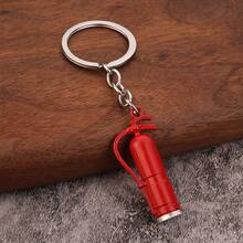 Creative Alloy Keychain Mini Fire Extinguisher 3D Sticker Quirky Car Key Pendant Novelty Hanging Ornament - Small Fire Extinguisher - View 7