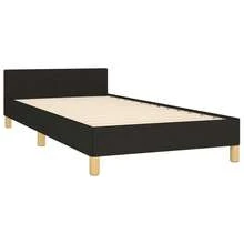 vidaXL Bettgestell Mit Kopfteil Schwarz 90x190 Cm Stoff - Black - View 5