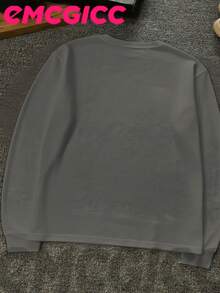 EMCGICC Manfinity Y2k Long Sleeve Shirts ,Graphic T Shirt Cotton 250g,Fashionable Hip-Hop For Men -  Long Sleeve T-Shirts, Funny Vintage Shirts,Regular Fit, Street Style, Digital Print,  Ideal Gift - 深灰色 - 查看 3