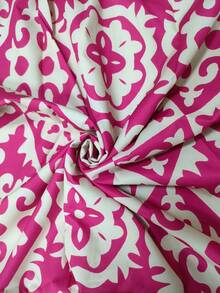 女士A字飘逸半身裙，层叠设计，宽下摆，波西米亚印花长裙，宽松版型，请根据尺寸下单，休闲优雅，适合日常、度假、旅行、夏季外出穿着。 - 玫紅色-1 - 查看 6