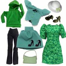 Conjunto de Roupas e Acessórios de Luxo para Boneca de Moda, Adequado para Bonecas de Moda de 11,5-12 Polegadas, Roupas para Boneca BJD 1/6, Conjunto de Vestidos Clássicos para Presentes de Feriado - Multicolorido - Visão 9