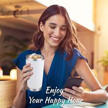 6 taza de viaje de acero inoxidable de 30 oz, termo aislado con vacío, sin carga - Ideal para bebidas frías y calientes, regalo perfecto para Navidad y Halloween, taza de viaje para café - Azul - Ver 5