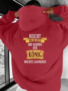 Men's Hoodie With German Sauna Quotes - Size, Green, With Printed German Text And German Phrases, Loose Fit Suitable For Casual Wear And Sauna Parties, German Cultural Clothing (JPH-9), Size - 黑色 - 查看 8
