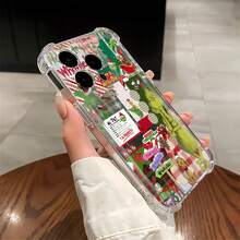 Funda transparente para teléfono con diseño navideño del , resistente a caídas y con esquinas reforzadas. Compatible con teléfonos ,  17,  16 Pro Max,  15 Pro Max,  13 y  12. Fabricada en TPU para una protección eficaz contra golpes y caídas. Un regalo perfecto para familiares, amigos, seres queridos, parejas y como obsequio navideño. - transparente - Ver 2