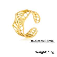 1pc Minimalist Stainless Steel Spider Web Adjustable Open Ring, Versatile Creative Design Unisex Commemorative Gift - Fashionable and Casual - View 11