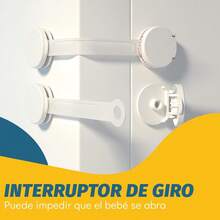 Seguros para Puertas y Cajones Bebé 15 PCS,Puerta de  Bebe Mano Anti-Agarre,Candado para Refrigerador/Muebles/Cajonera,con Adhesivo Extra Fuerte 3M,Material de  ABS+PE - 1 - Ver 4