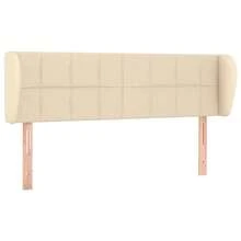 vidaXL Kopfteil Mit Ohren, Creme, 147x23x78/88 Cm, Stoff - White - View 2