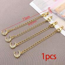 1pc Bracelet Chain Extender Curb Chain Extension Zirconia Brass Metal Star Moon Heart Shaped Charm Extension Curb Chains Tails For Jewelry Making Necklaces Bracelets DIY Crafts Supplies - Multicolor - View 26