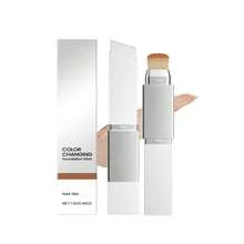 2-In-1 Color Changing Foundation Concealer Stick, Dual-Ended Design With Brush, Buildable Natural To Medium Coverage With A Lightweight, Moisturizing And Smooth Matte Finish, Adapts To Lighter-Darker Beige Tones, Suitable For All Skin Types Including Sensitive & Dry Skin, Travel-Friendly Makeup - 白色 - 查看 12